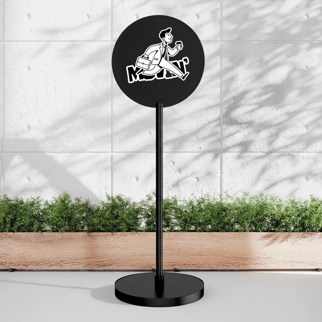 siyah toz boyalı ayaklı stand tabela